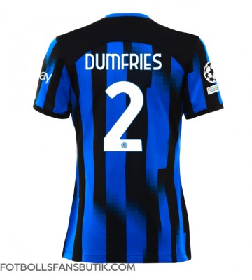 Inter Milan Denzel Dumfries #2 Replika Hemmatröja Damer 2023-24 Kortärmad